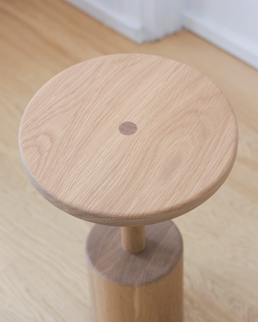 Wooden stool on a wooden floor