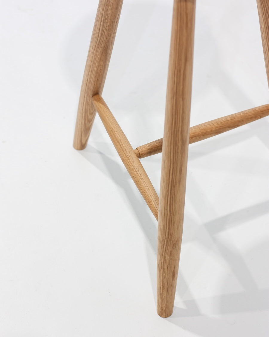 Wooden bar stool legs on a white background